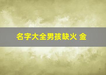 名字大全男孩缺火 金